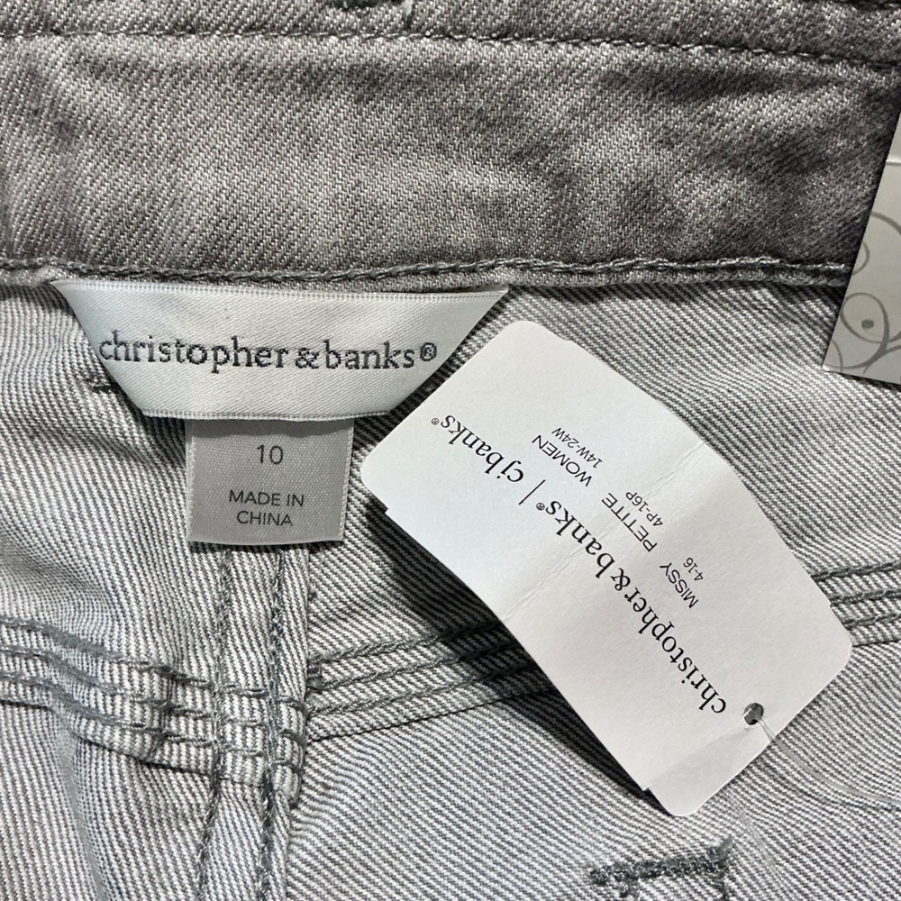 NEW Christopher & Banks Gray Denim Skimmer Capri Jeans Women's Size 10 Stretch - Picture 7 of 11